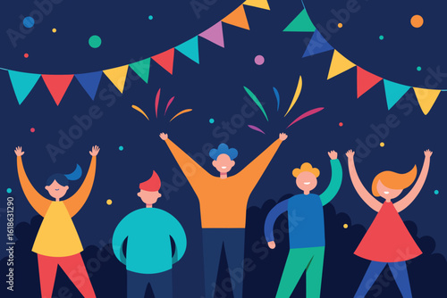 A group of friends celebrate with sparklers at a festive party