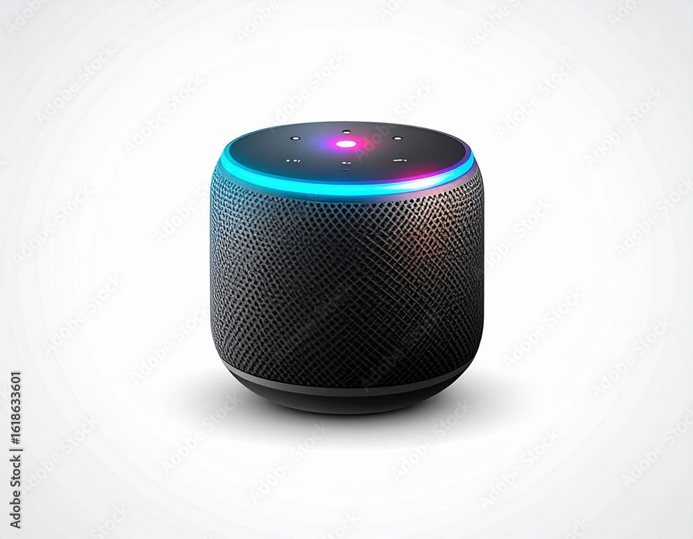 Obraz premium Voice assistant smart speaker outline icon vector .