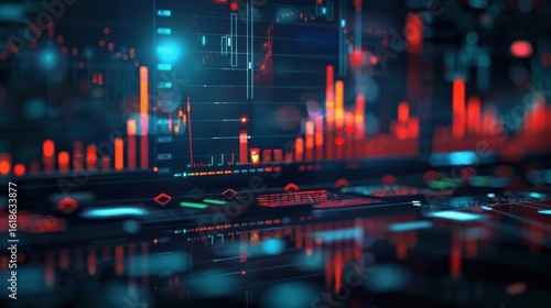 Fototapeta Naklejka Na Ścianę i Meble -  Digital financial data display