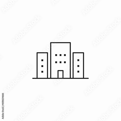 city buildings skyline icon sign vector