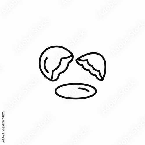 cracked egg yolk icon sign vector