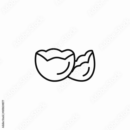 cracked egg shell icon sign vector