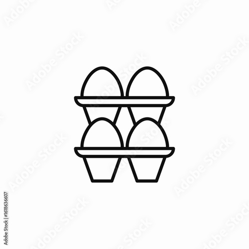 four eggs carton icon sign vector