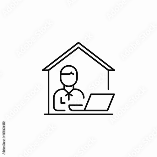 home remote employment icon sign vector