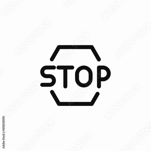 stop sign hexagon icon sign vector