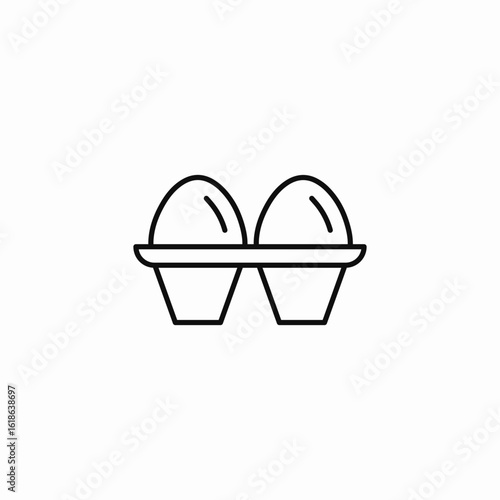 two eggs carton icon sign vector