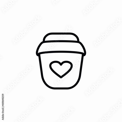 heart cup icon sign vector