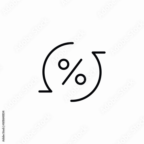 regular percentage icon sign vector