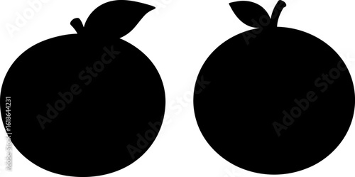 Black orange set, Set of orange, orange collection, Vector of orange, orange fruits silhouette, black orange fruits isolated on white background