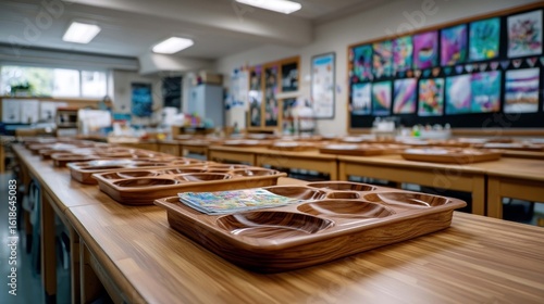 Wallpaper Mural Classroom Art Supplies and Wooden Paint Palettes for Creative Learning Environments Torontodigital.ca