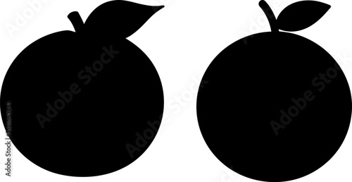 Black orange set, Set of orange, orange collection, Vector of orange, orange fruits silhouette, black orange fruits isolated on white background