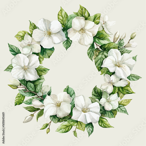 watercolor flower and leaves for decoration generative AI