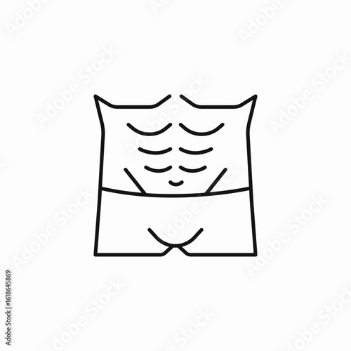 defined abdominal muscles icon sign vector