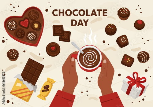 Chocolate day, vector illustration design