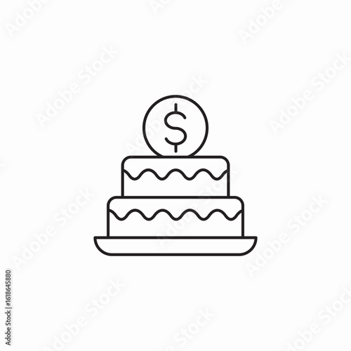 financial cake celebration icon sign vector
