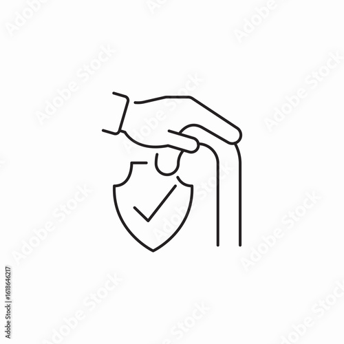 geriatric assistance protection icon sign vector