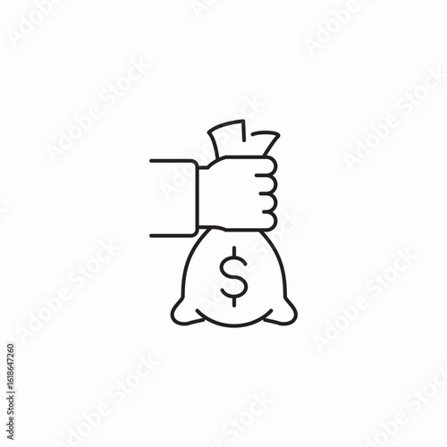 savings sack offers icon sign vector
