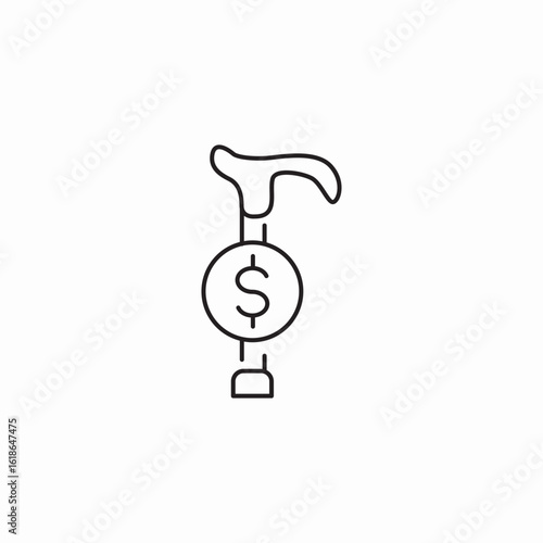 walking assistance finances icon sign vector