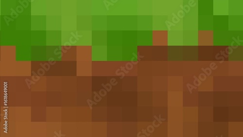 crafting cube video game abstract background loop pixel art mining resources world 