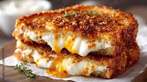 Wallpaper Mural Delicious Stacked Grilled Cheese Sandwich with Melted Cheese Close Up Torontodigital.ca