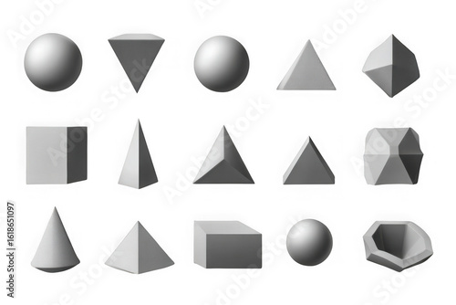 Free Download Collection of 3d geometric shapes with realistic shading isolated on transparent background - GFXLoad