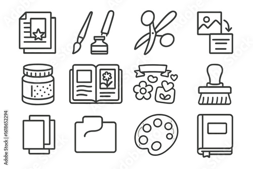 Artistic tools and creative supplies highlighted on dark background