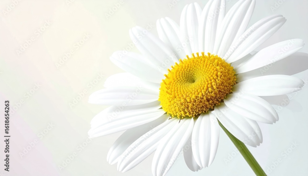 Fototapeta premium Bright White Daisy Flower with Vibrant Yellow Center Close-Up