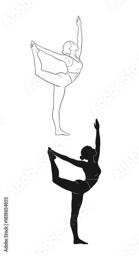 Balancing pose for enhanced core strength and flexibility in yoga practice