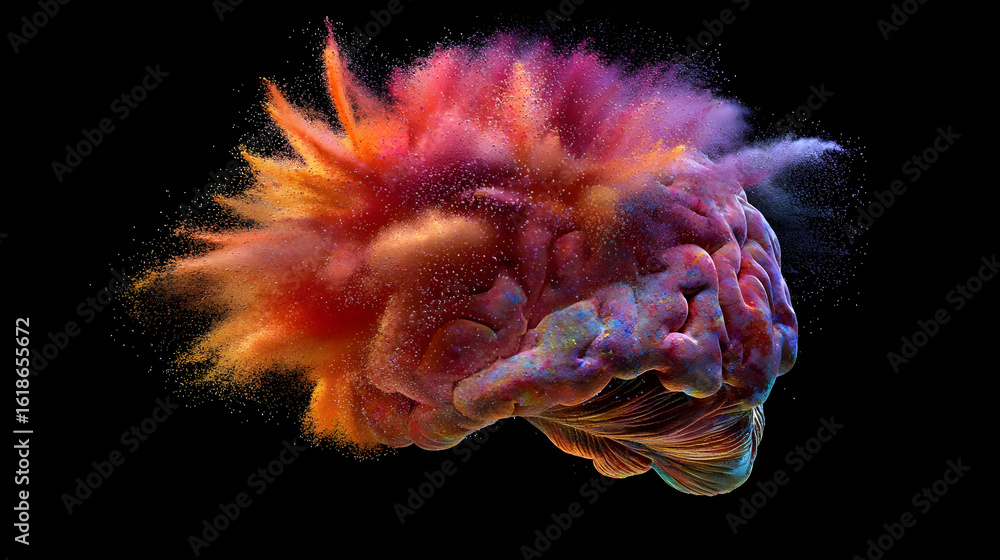 Fototapeta premium Colorful Brain Explosion Abstract Design