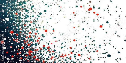 Red and white polka dot pattern with colorful confetti design, perfect for a fun party or holiday celebration backdrop