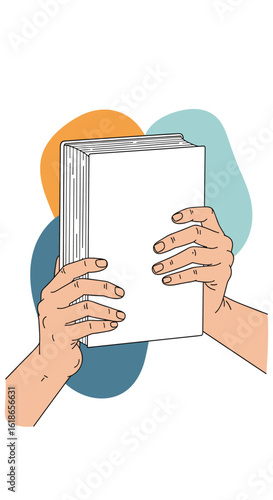 Exploring the intricacies of knowledge acquisition through visual learning and textual engagement with hands holding a book