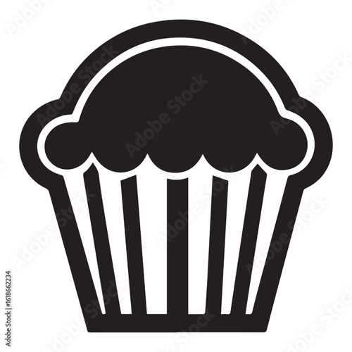 Silhouette Style Vector Minimal Muffin Logo Design – Modern Bakery Graphic Template for Cafe Branding, Pastry Shops, Dessert Packaging, Food Bloggers, and Sweet Business Identity in EPS Format