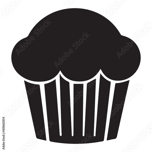 Silhouette Style Vector Minimal Muffin Logo Design – Modern Bakery Graphic Template for Cafe Branding, Pastry Shops, Dessert Packaging, Food Bloggers, and Sweet Business Identity in EPS Format