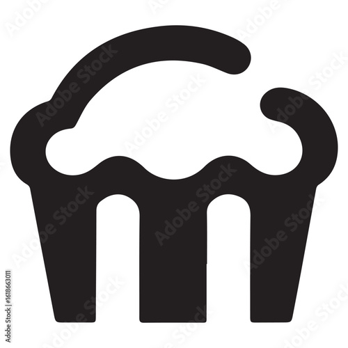 Silhouette Style Vector Minimal Muffin Logo Design – Modern Bakery Graphic Template for Cafe Branding, Pastry Shops, Dessert Packaging, Food Bloggers, and Sweet Business Identity in EPS Format