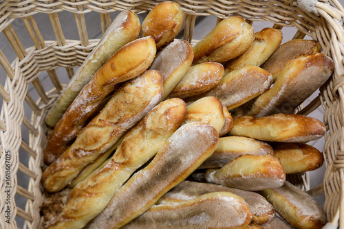 Paris France. Food markets around the 18th Arrondissment. Local boulangerie
