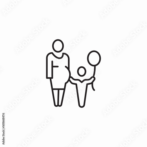 pregnant woman child icon sign vector