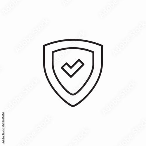 shield check mark icon sign vector