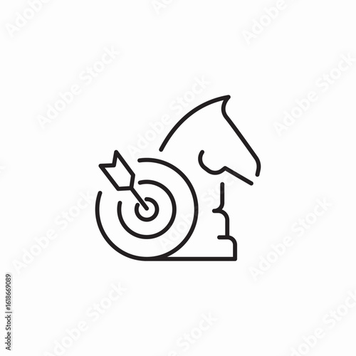 strategy target chess icon sign vector