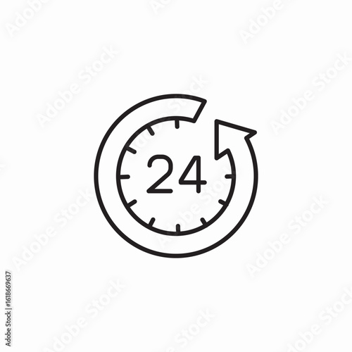twenty four hours icon sign vector
