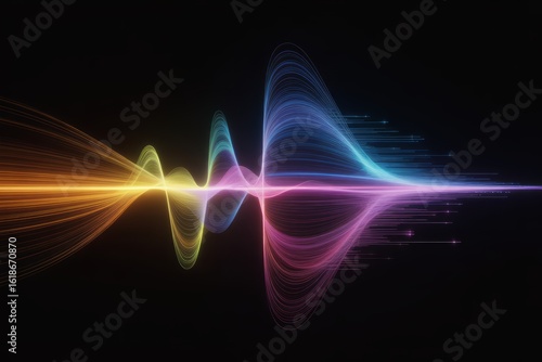 Colorful sound wave visualization audio visualization