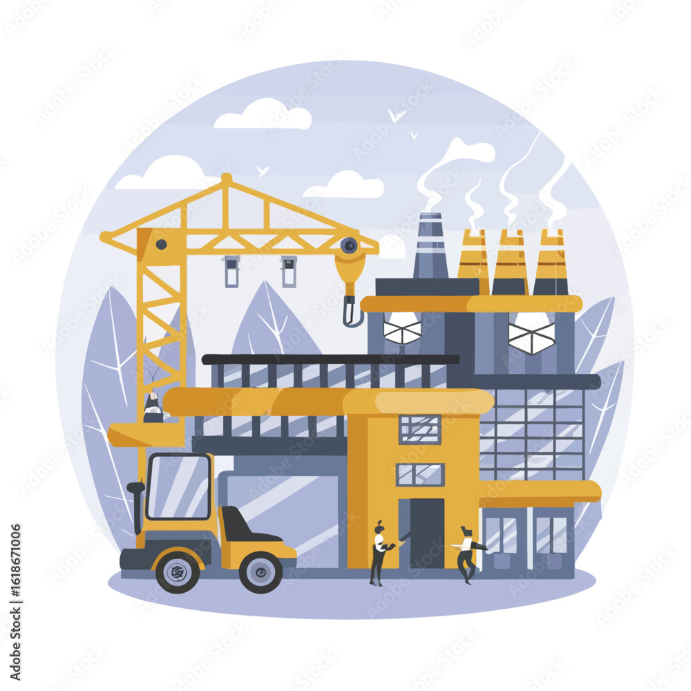 Fototapeta premium illustrations vector construction industry building machine 