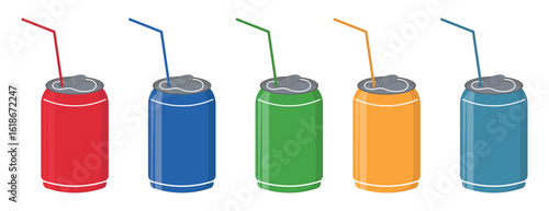 Soft drink cans different flavours