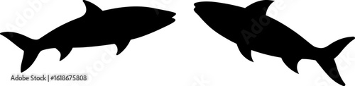 Black shark set, Set of sharks, shark collection, Vector of shark, shark silhouette, black shark isolated on white background