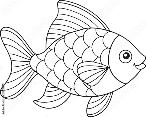 Rainbowfish cute cartoon illustration ideal for marine educational projects and creative kids materials