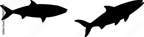Black shark set, Set of sharks, shark collection, Vector of shark, shark silhouette, black shark isolated on white background