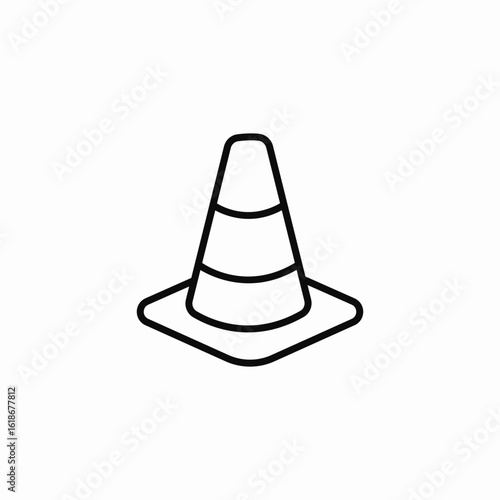 cone road barrier icon sign vector