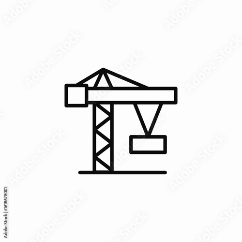 crane lifting icon sign vector