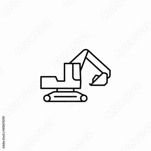 excavator vehicle icon sign vector