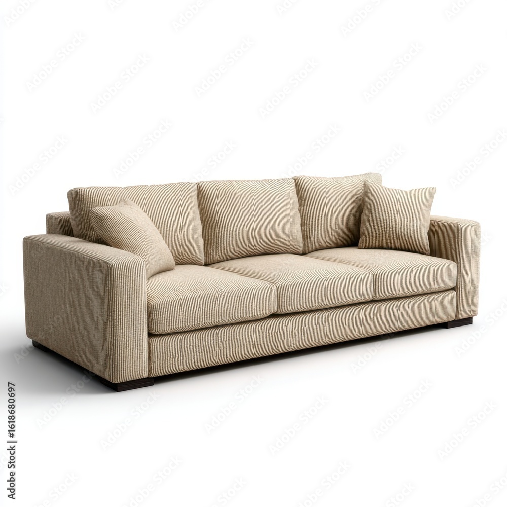 Fototapeta premium Ai generated image of textured sofa isolated on white background