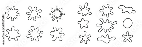 Shapes of splashes showcasing various designs suitable for creative projects and digital illustrations